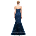 Grace Karin voller Länge trägerlosen Schatz Navy Blue Meerjungfrau Pfau Prom Dress 2016 GK000080-4